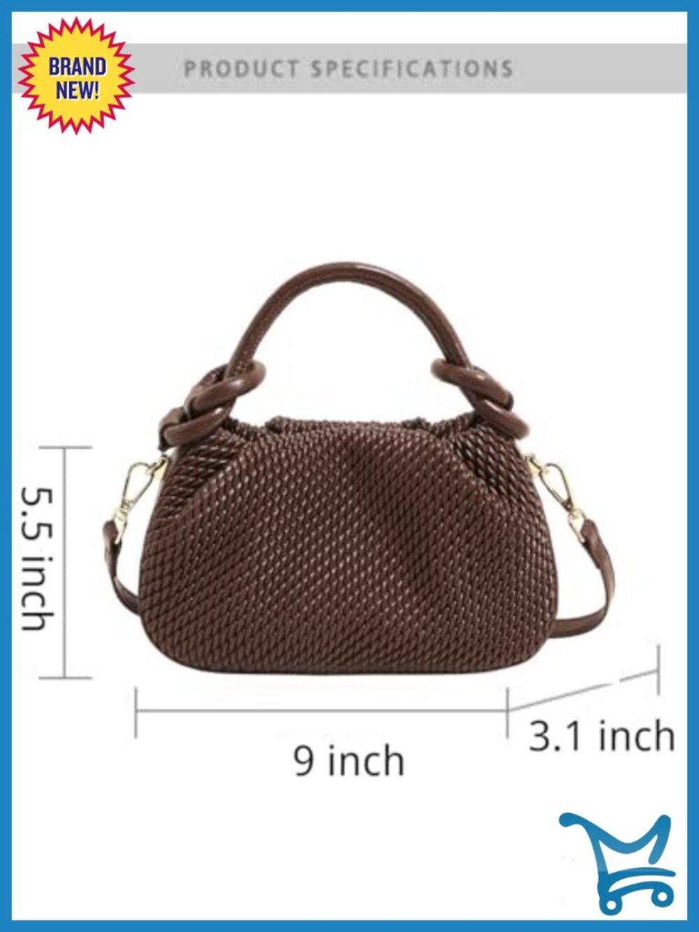 PU Leather Mini Crossbody Bag with Top Handle - Adjustable Shoulder Strap - Picture 3 of 5